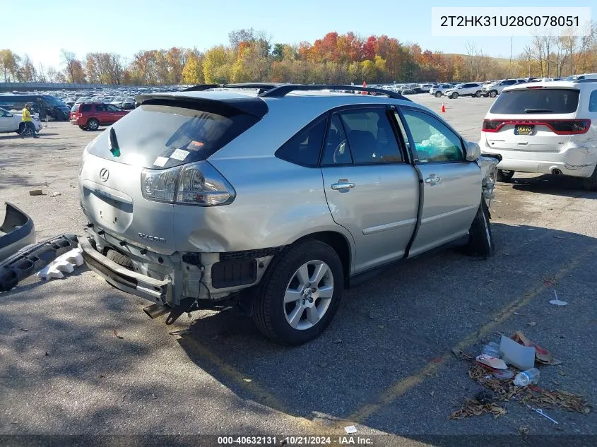 2008 Lexus Rx 350 VIN: 2T2HK31U28C078051 Lot: 40632131