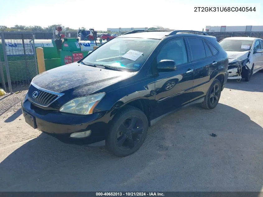 2008 Lexus Rx 350 350 VIN: 2T2GK31U68C040544 Lot: 40652013