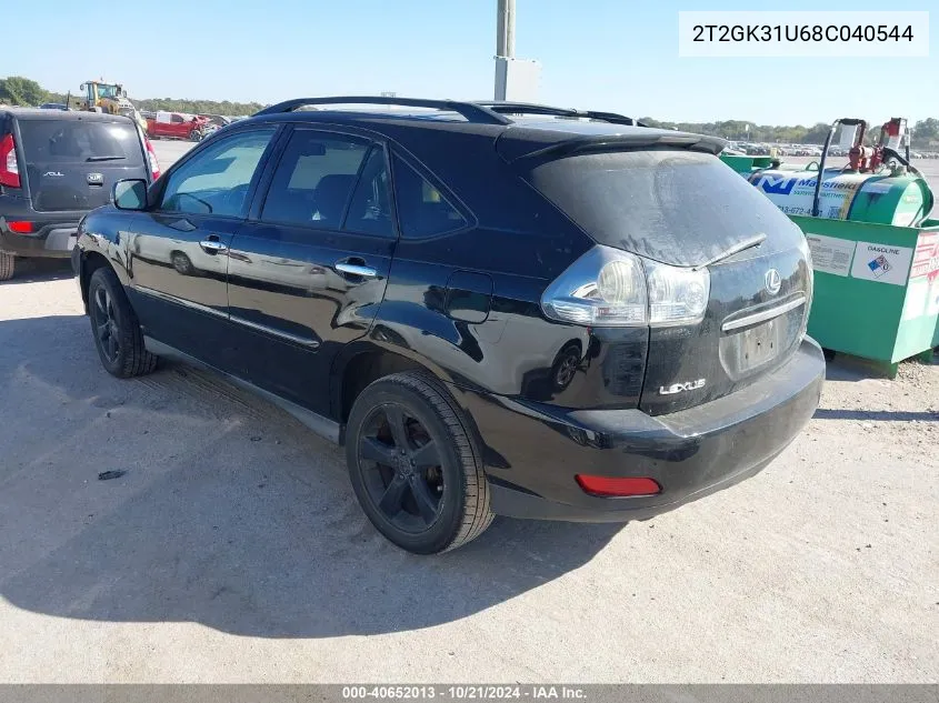 2008 Lexus Rx 350 350 VIN: 2T2GK31U68C040544 Lot: 40652013