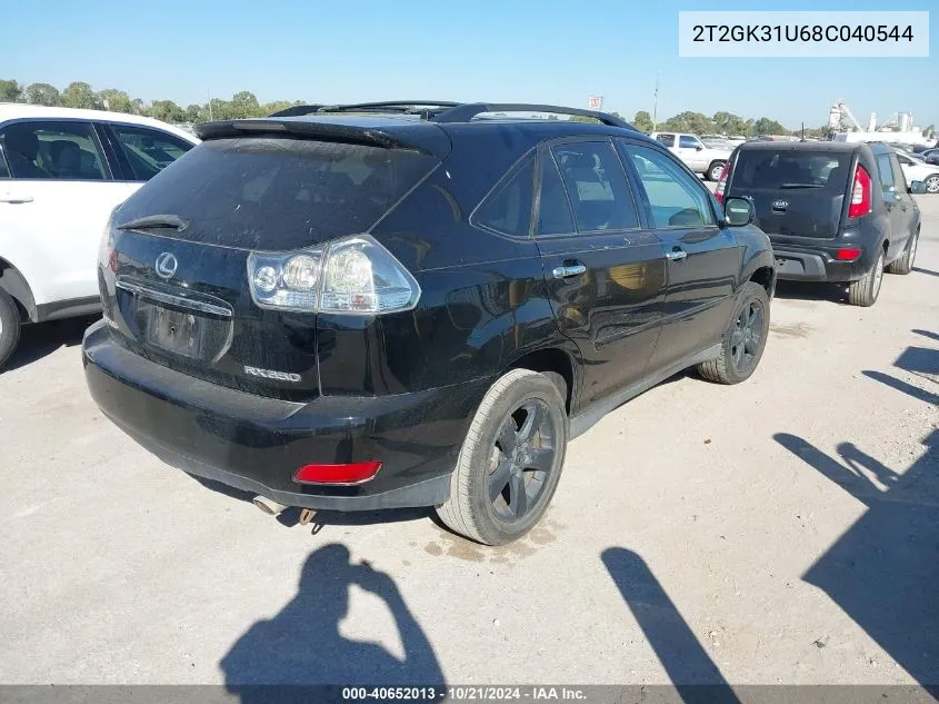 2008 Lexus Rx 350 350 VIN: 2T2GK31U68C040544 Lot: 40652013