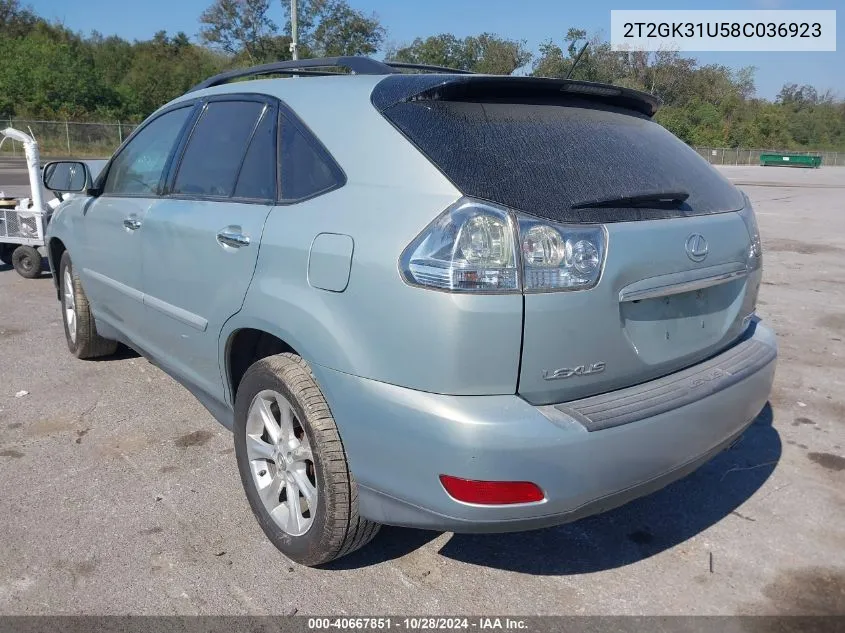 2008 Lexus Rx 350 VIN: 2T2GK31U58C036923 Lot: 40667851