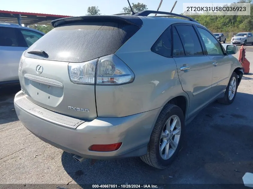 2008 Lexus Rx 350 VIN: 2T2GK31U58C036923 Lot: 40667851