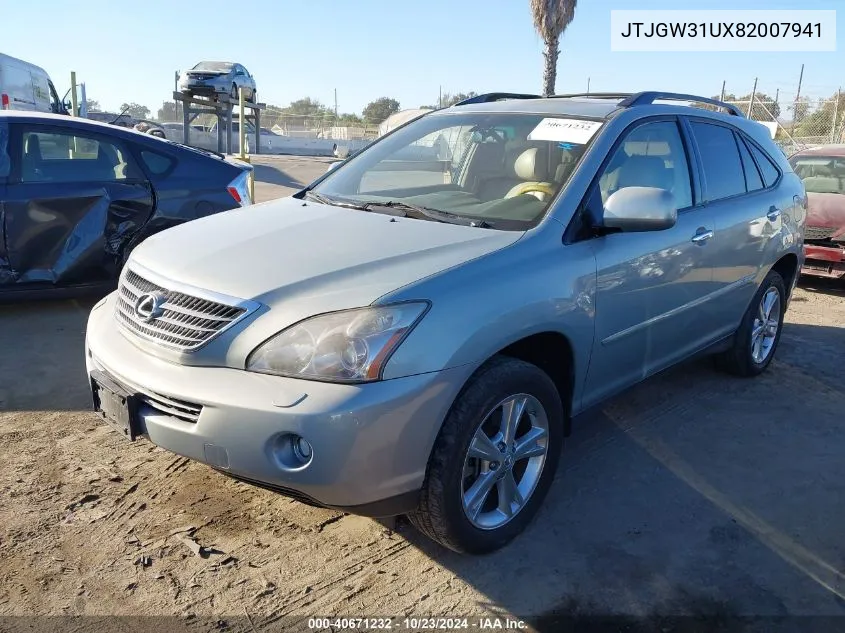 2008 Lexus Rx 400H VIN: JTJGW31UX82007941 Lot: 40671232