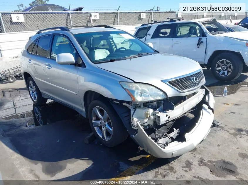 2008 Lexus Rx 350 VIN: 2T2GK31U58C030099 Lot: 40676324