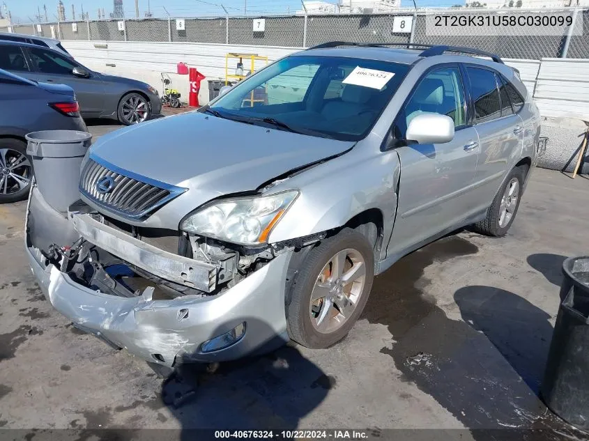 2008 Lexus Rx 350 VIN: 2T2GK31U58C030099 Lot: 40676324