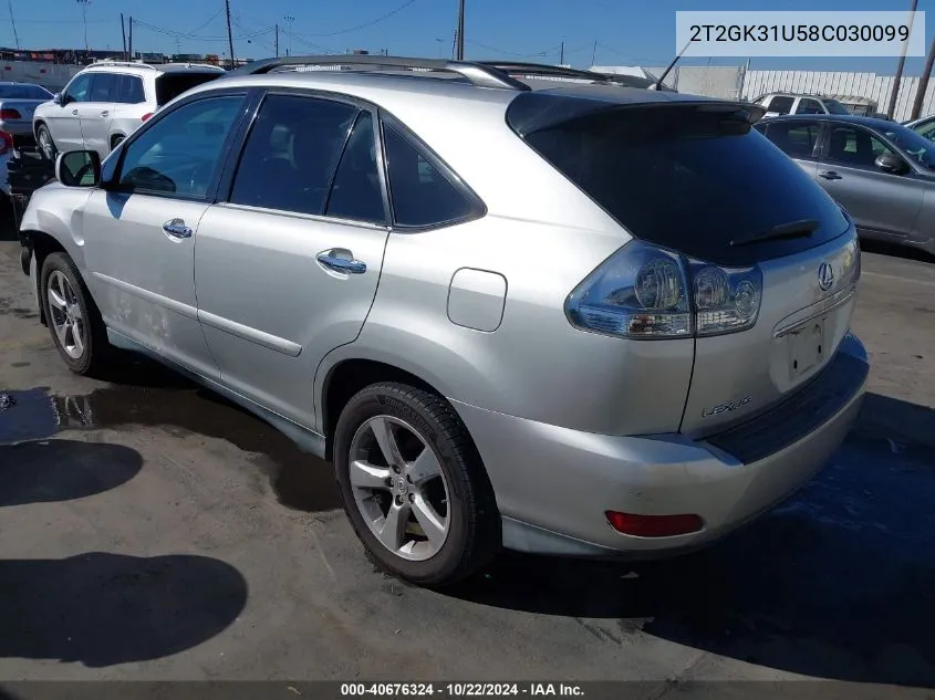 2008 Lexus Rx 350 VIN: 2T2GK31U58C030099 Lot: 40676324