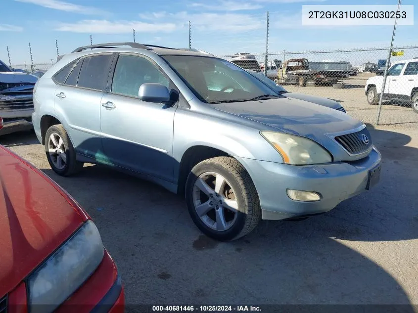 2008 Lexus Rx 350 VIN: 2T2GK31U08C030253 Lot: 40681446