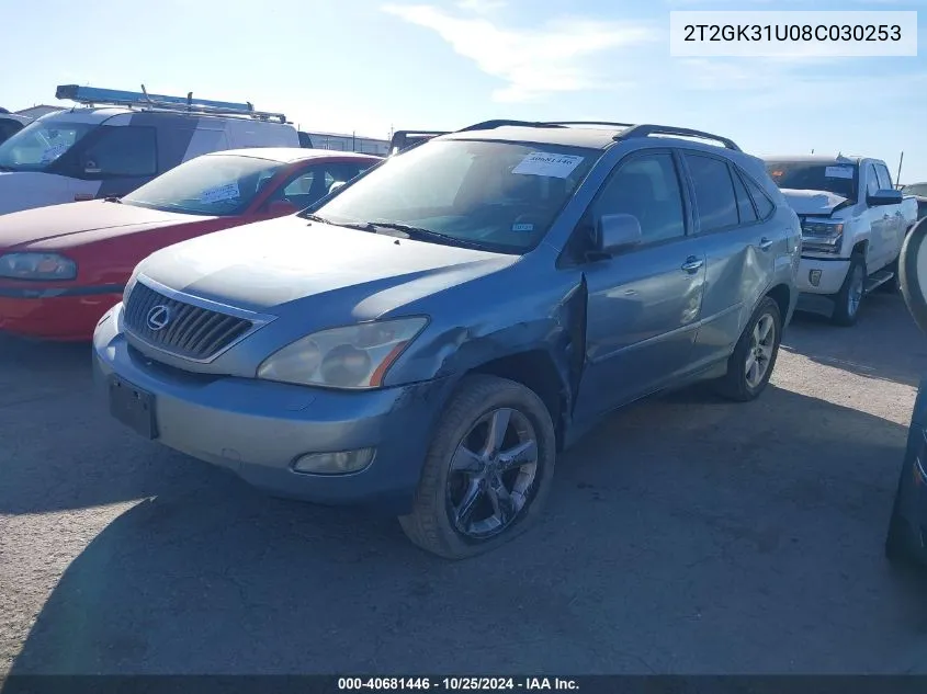 2008 Lexus Rx 350 VIN: 2T2GK31U08C030253 Lot: 40681446