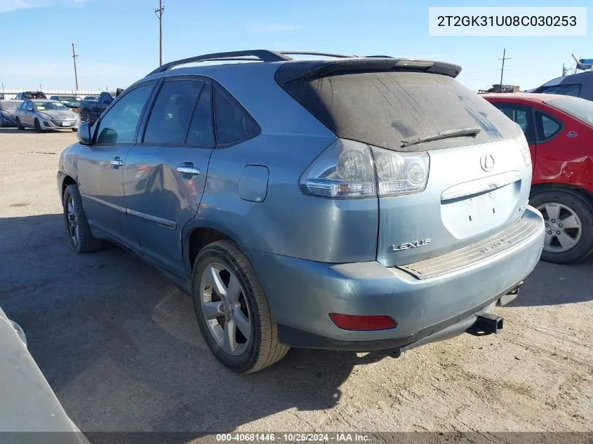 2008 Lexus Rx 350 VIN: 2T2GK31U08C030253 Lot: 40681446