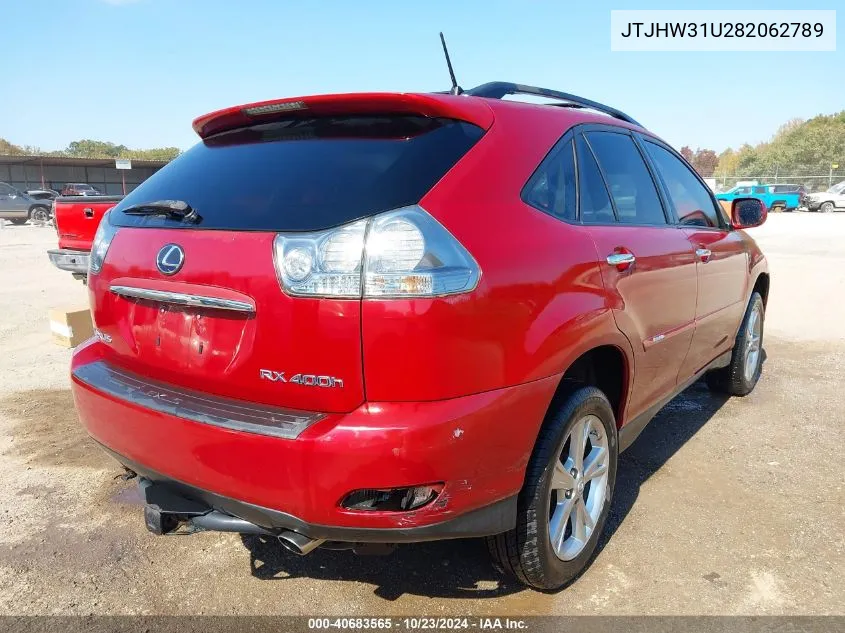 2008 Lexus Rx 400H VIN: JTJHW31U282062789 Lot: 40683565