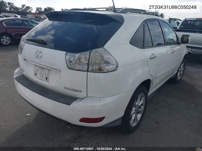 2008 Lexus Rx 350 VIN: 2T2GK31U88C050248 Lot: 40712657