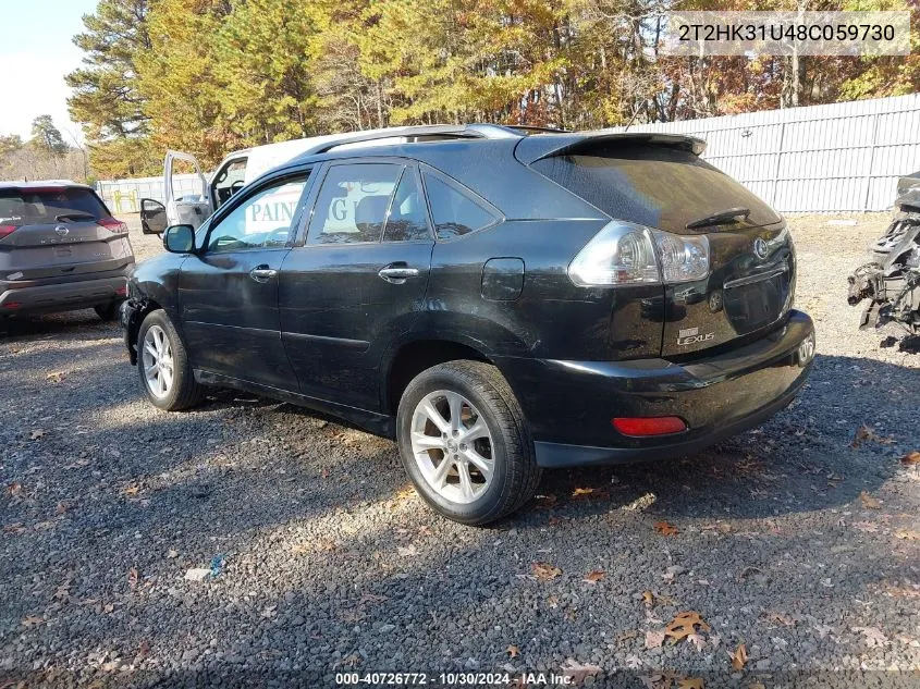 2008 Lexus Rx 350 VIN: 2T2HK31U48C059730 Lot: 40726772