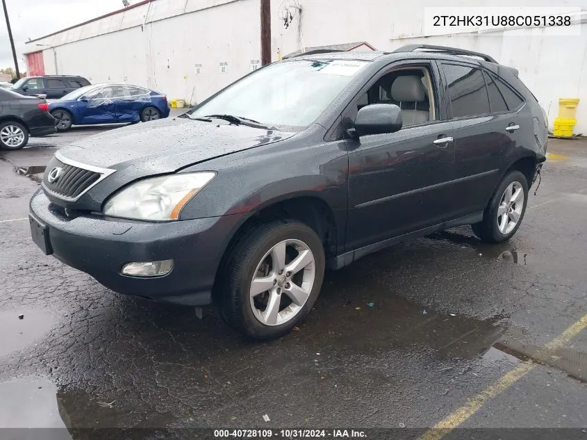 2008 Lexus Rx 350 VIN: 2T2HK31U88C051338 Lot: 40728109