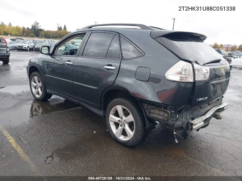 2008 Lexus Rx 350 VIN: 2T2HK31U88C051338 Lot: 40728109