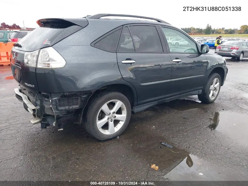 2008 Lexus Rx 350 VIN: 2T2HK31U88C051338 Lot: 40728109