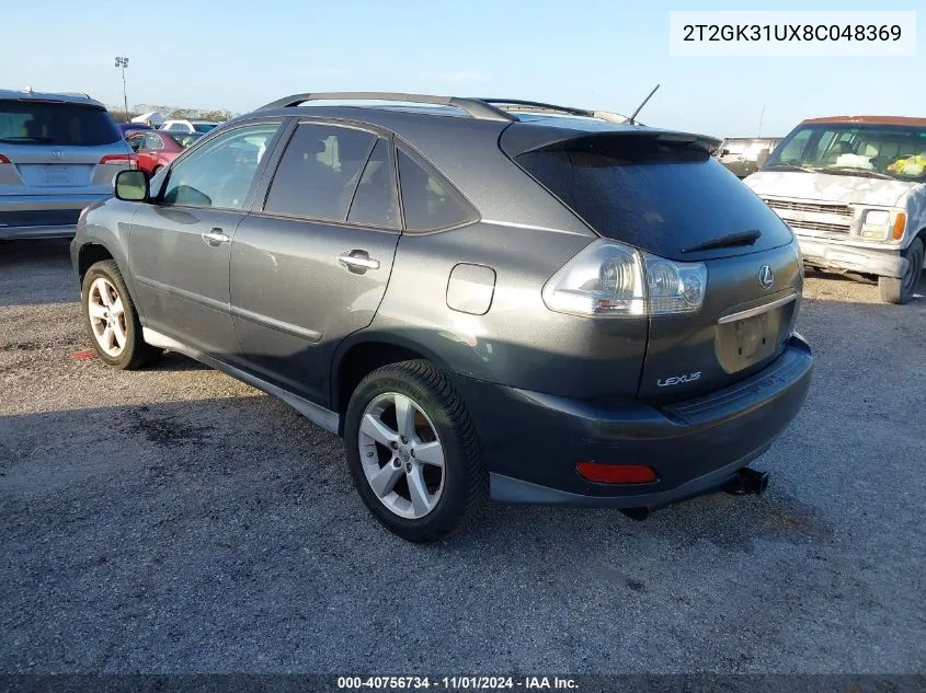 2008 Lexus Rx 350 VIN: 2T2GK31UX8C048369 Lot: 40756734