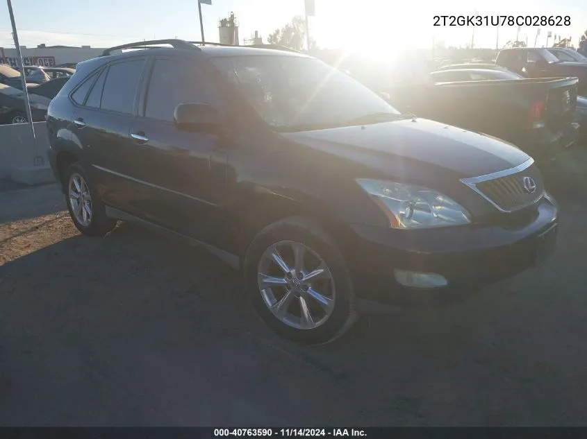 2008 Lexus Rx 350 VIN: 2T2GK31U78C028628 Lot: 40763590