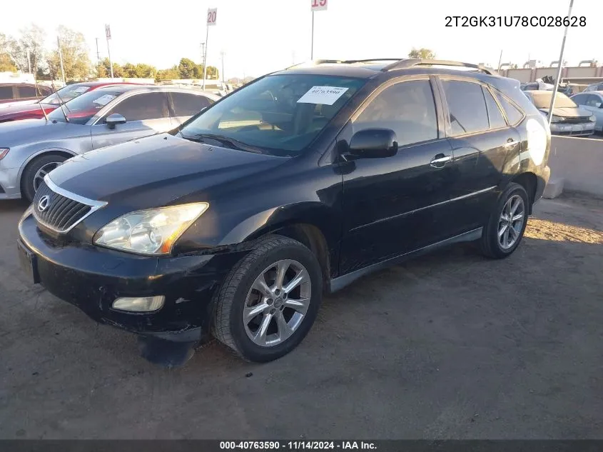 2008 Lexus Rx 350 VIN: 2T2GK31U78C028628 Lot: 40763590