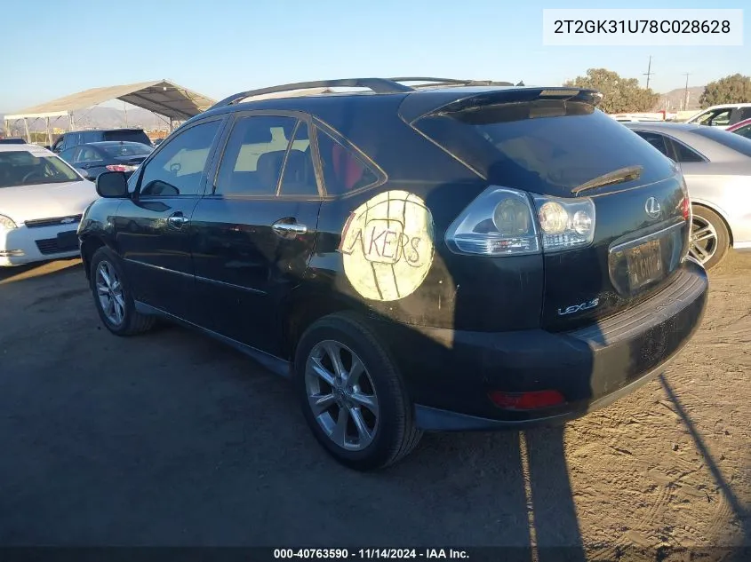 2008 Lexus Rx 350 VIN: 2T2GK31U78C028628 Lot: 40763590