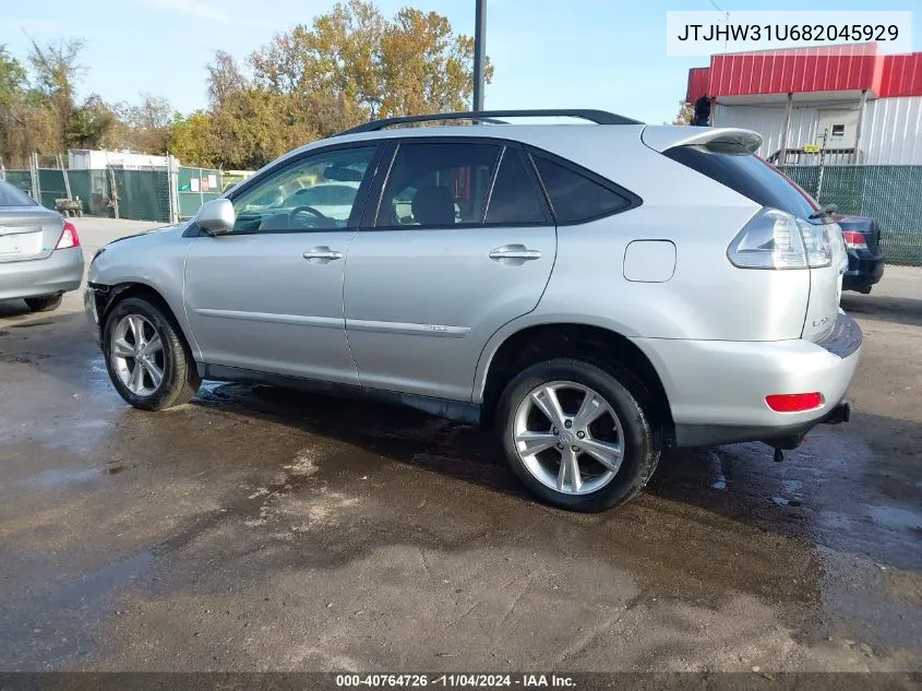 2008 Lexus Rx 400H 400H VIN: JTJHW31U682045929 Lot: 40764726