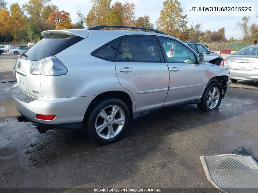 2008 Lexus Rx 400H 400H VIN: JTJHW31U682045929 Lot: 40764726