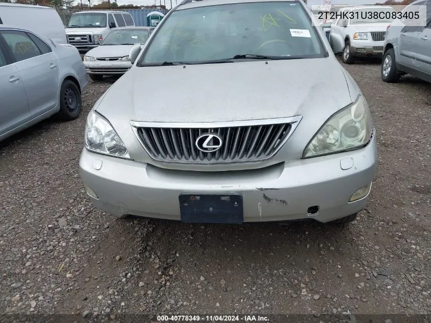 2008 Lexus Rx 350 VIN: 2T2HK31U38C083405 Lot: 40778349