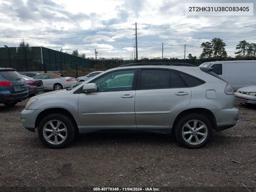 2008 Lexus Rx 350 VIN: 2T2HK31U38C083405 Lot: 40778349