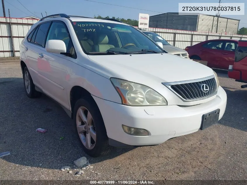 2008 Lexus Rx 350 VIN: 2T2GK31U78C037815 Lot: 40779999