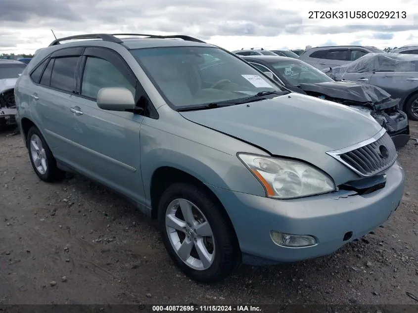 2008 Lexus Rx 350 VIN: 2T2GK31U58C029213 Lot: 40872695