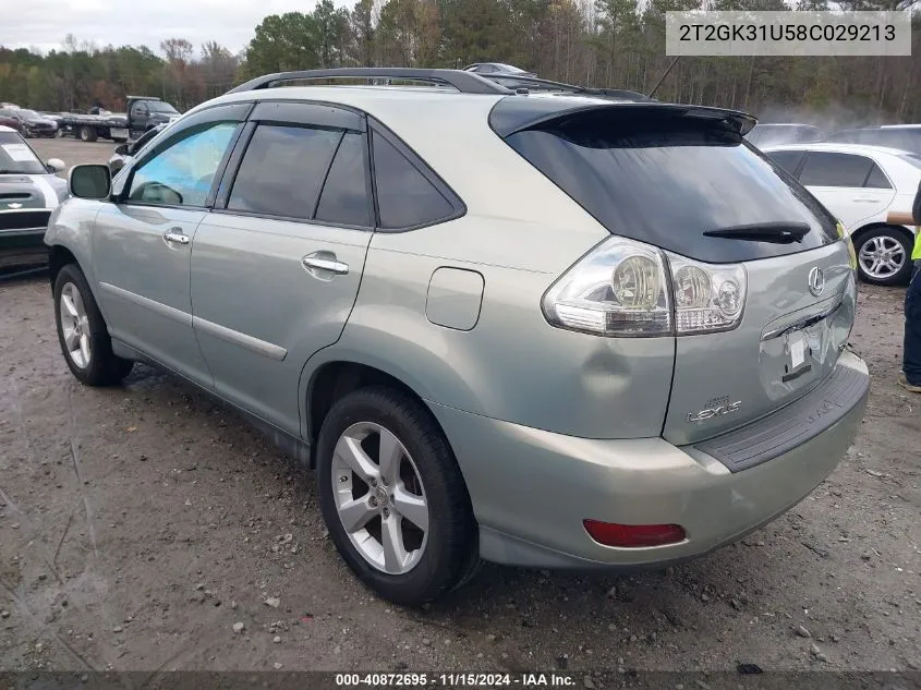 2008 Lexus Rx 350 VIN: 2T2GK31U58C029213 Lot: 40872695