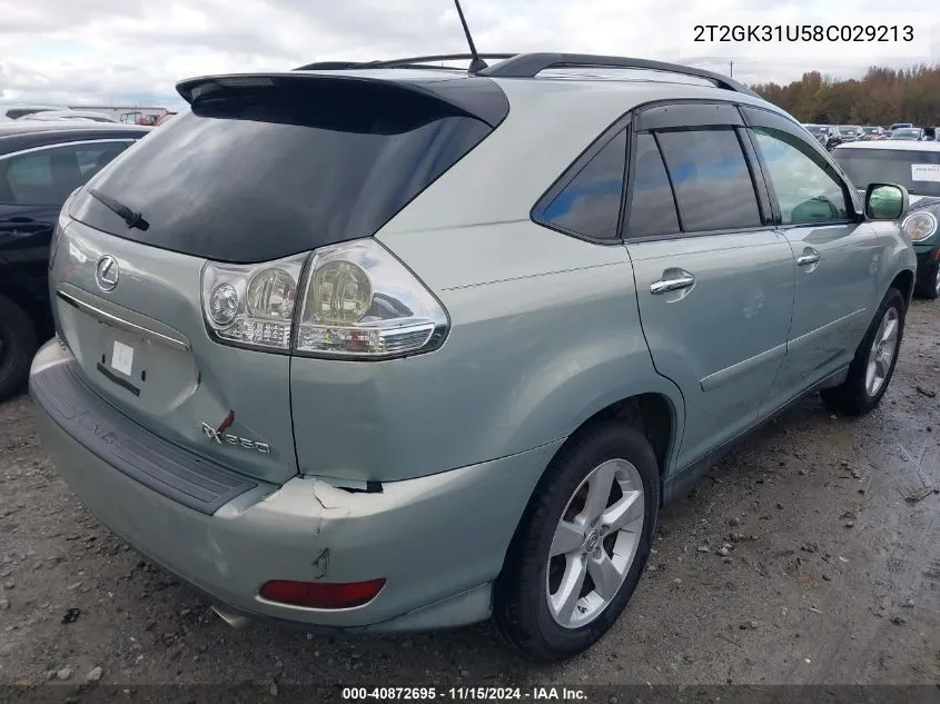 2008 Lexus Rx 350 VIN: 2T2GK31U58C029213 Lot: 40872695