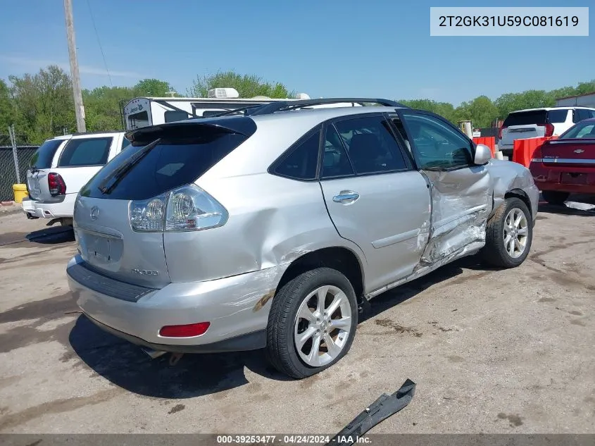 2009 Lexus Rx 350 VIN: 2T2GK31U59C081619 Lot: 39253477