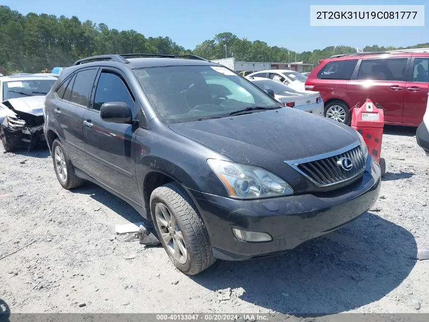 2009 Lexus Rx 350 VIN: 2T2GK31U19C081777 Lot: 40133047