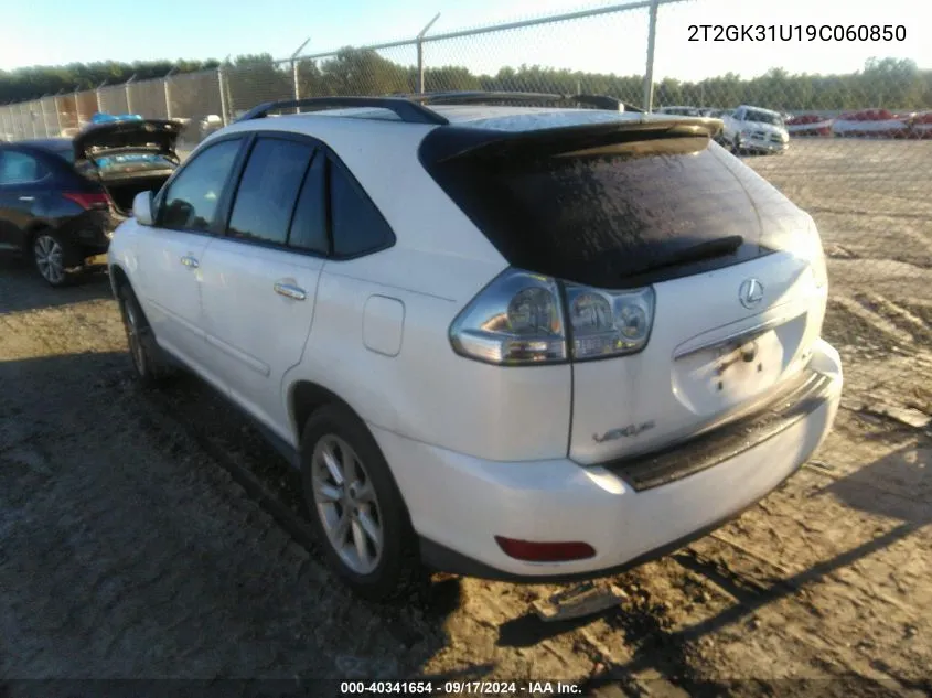 2009 Lexus Rx 350 VIN: 2T2GK31U19C060850 Lot: 40341654