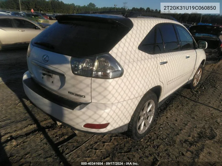 2009 Lexus Rx 350 VIN: 2T2GK31U19C060850 Lot: 40341654