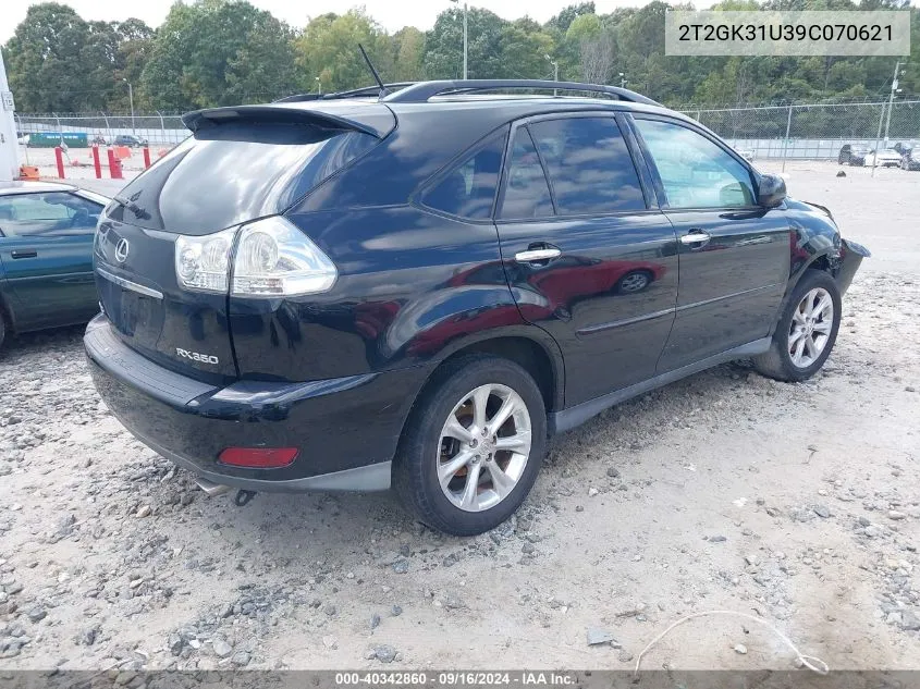 2009 Lexus Rx 350 VIN: 2T2GK31U39C070621 Lot: 40342860