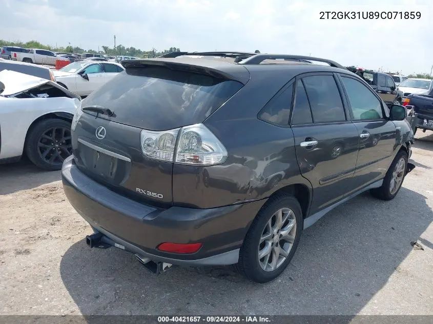 2009 Lexus Rx 350 350 VIN: 2T2GK31U89C071859 Lot: 40421657