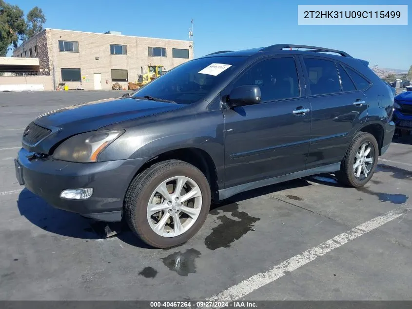 2009 Lexus Rx 350 VIN: 2T2HK31U09C115499 Lot: 40467264