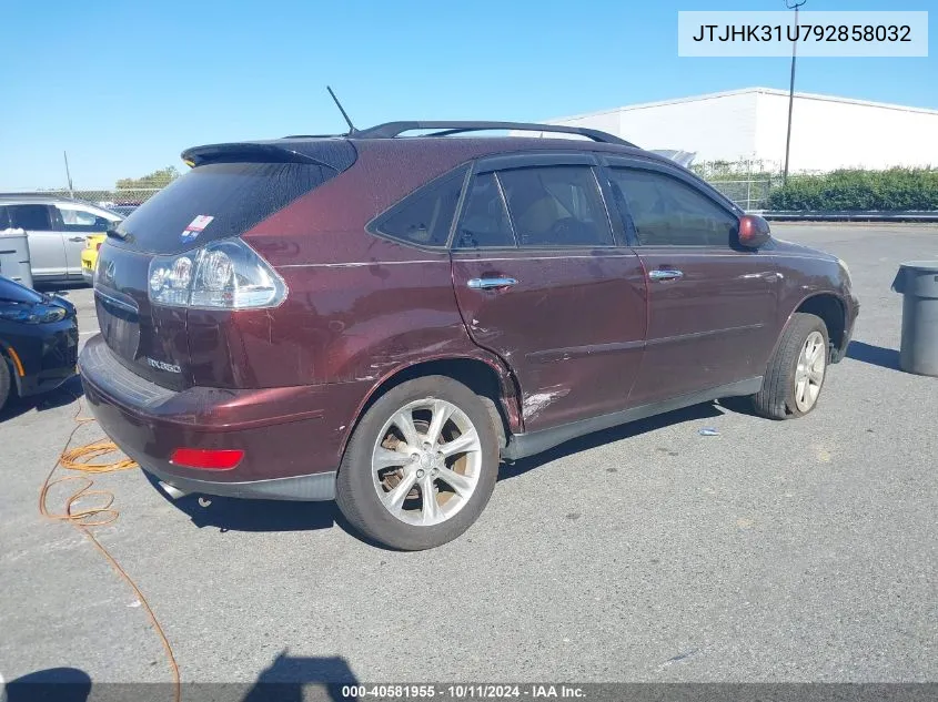 2009 Lexus Rx 350 VIN: JTJHK31U792858032 Lot: 40581955