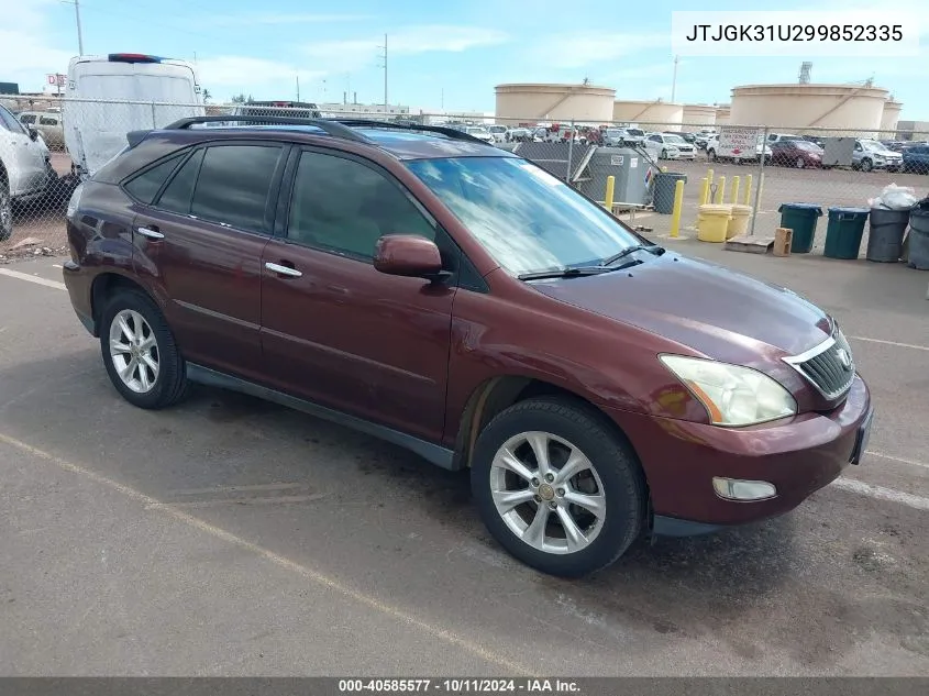 2009 Lexus Rx 350 VIN: JTJGK31U299852335 Lot: 40585577