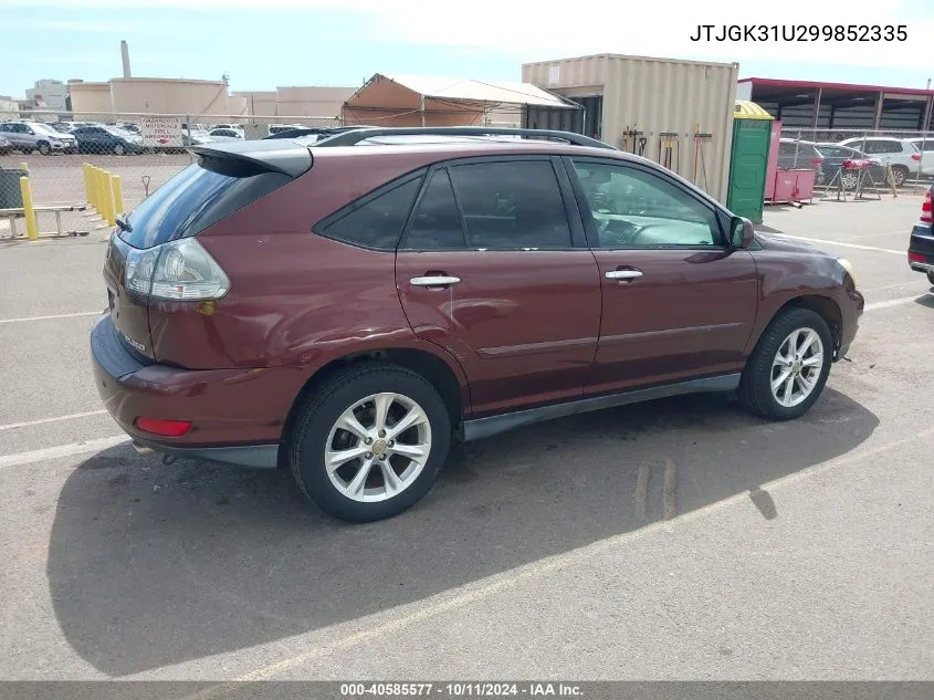 2009 Lexus Rx 350 VIN: JTJGK31U299852335 Lot: 40585577