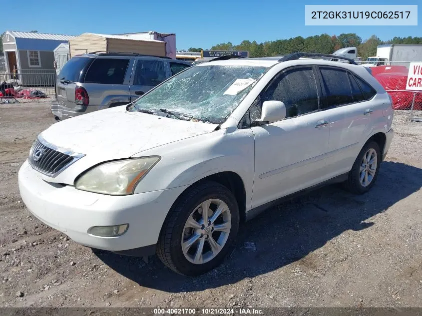 2009 Lexus Rx 350 VIN: 2T2GK31U19C062517 Lot: 40621700