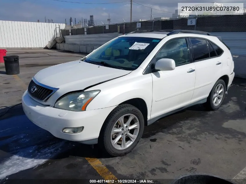 2009 Lexus Rx 350 VIN: 2T2GK31U89C078780 Lot: 40714812