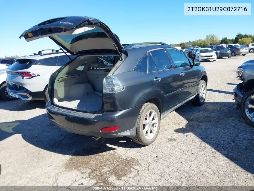 2009 Lexus Rx 350 VIN: 2T2GK31U29C072716 Lot: 40762259