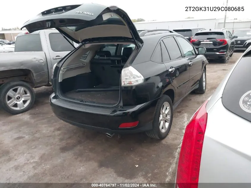 2009 Lexus Rx 350 VIN: 2T2GK31U29C080685 Lot: 40764797