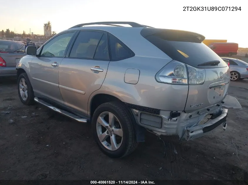 2009 Lexus Rx 350 VIN: 2T2GK31U89C071294 Lot: 40861520