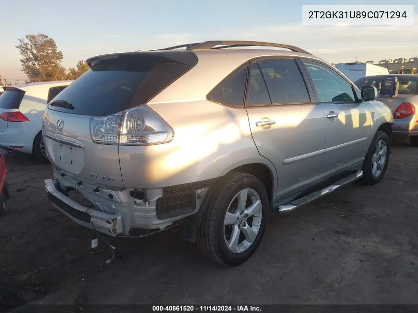 2009 Lexus Rx 350 VIN: 2T2GK31U89C071294 Lot: 40861520