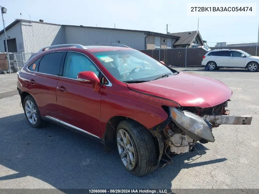 2010 Lexus Rx 350 VIN: 2T2BK1BA3AC054474 Lot: 12060066