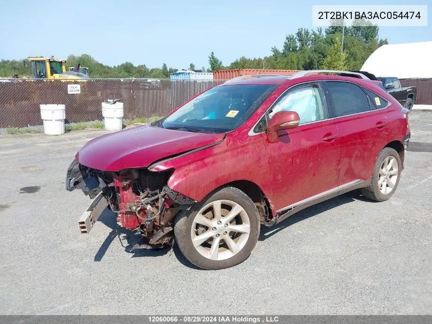 2010 Lexus Rx 350 VIN: 2T2BK1BA3AC054474 Lot: 12060066