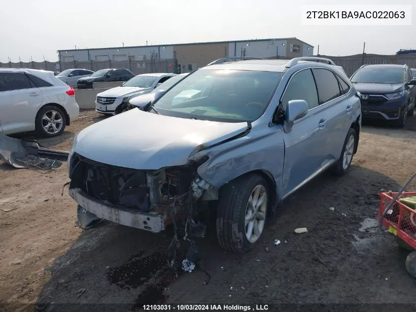 2010 Lexus Rx 350 VIN: 2T2BK1BA9AC022063 Lot: 12103031